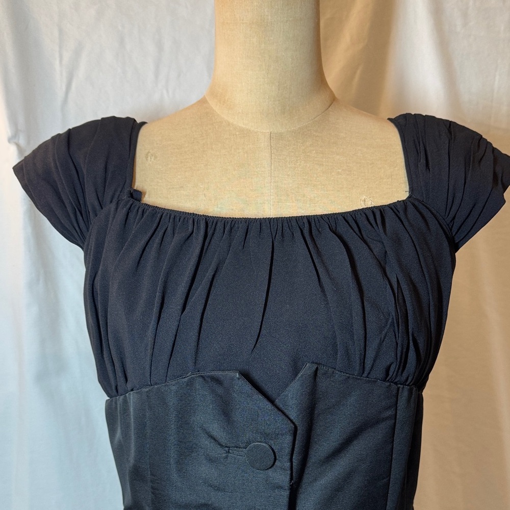 Vintage Black Tuxedo Front Cocktail Dress.